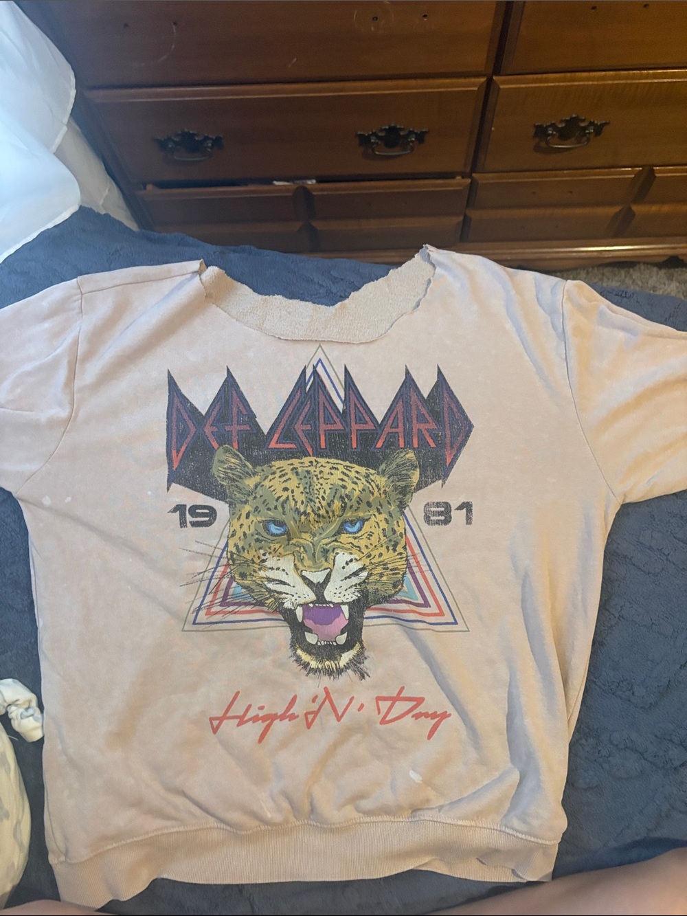 T.J.Maxx Pale Pink Def Leppard Leopard Graphic Sweatshirt